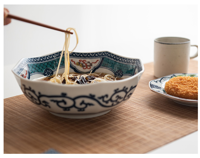 九谷烧日本进口花鸟图创意中号碗