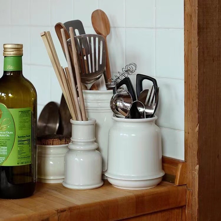 日系田园风厨房厨具陶瓷收纳筒