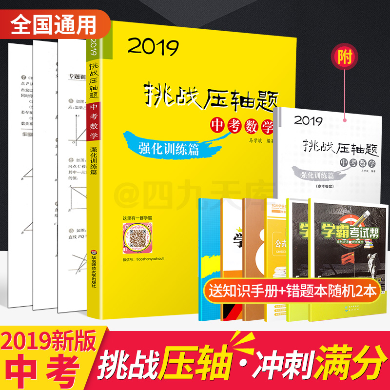 2019新版挑战压轴题中考数学强化训练篇最新版 中考压轴题数学2019初二初三八九年级总复习冲刺提升练习真题分类资料教辅书
