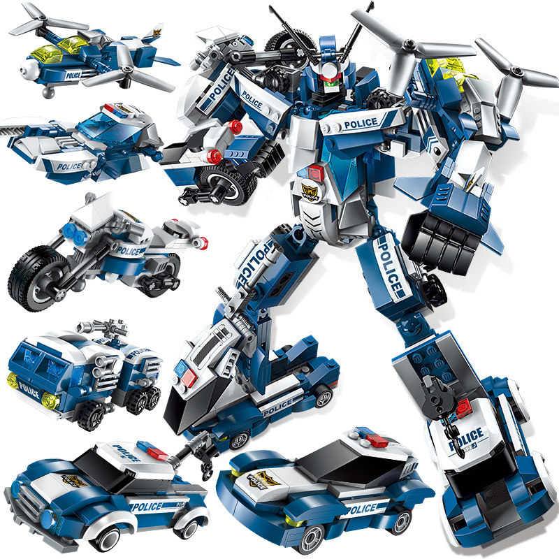 启蒙积木变形玩具机器人益智拼装金刚儿童智力6-14岁男孩节日礼物