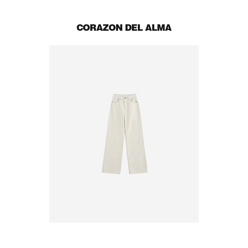 百搭高腰修胯直筒牛仔裤