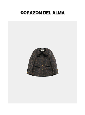 【金浮】重磅彩点羊毛粗花呢+进口95鹅绒气质小香外套羽绒服-0909