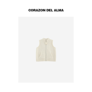 肌理感曲曲纱手工星星毛织马甲 高定加厚绵羊毛混纺 W337 星瑜