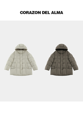 福利款【榕树】抽绳泡芙90白鸭绒中长款连帽羽绒服-A2228