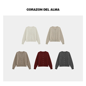 麻糊 加厚经典 款 100山羊绒百搭圆领软糯内搭保暖毛织小开衫