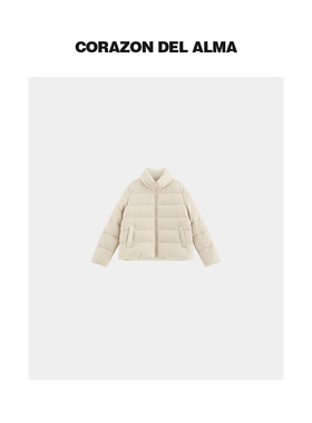 【桃饼】高级感羊毛豆豆纱毛织+匈牙利95鹅绒立领排骨羽绒服-W251