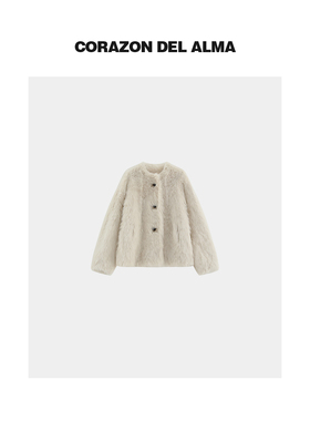 【芳菲】高级西班牙进口原胚托斯卡纳直毛皮毛一体皮草外套-56677