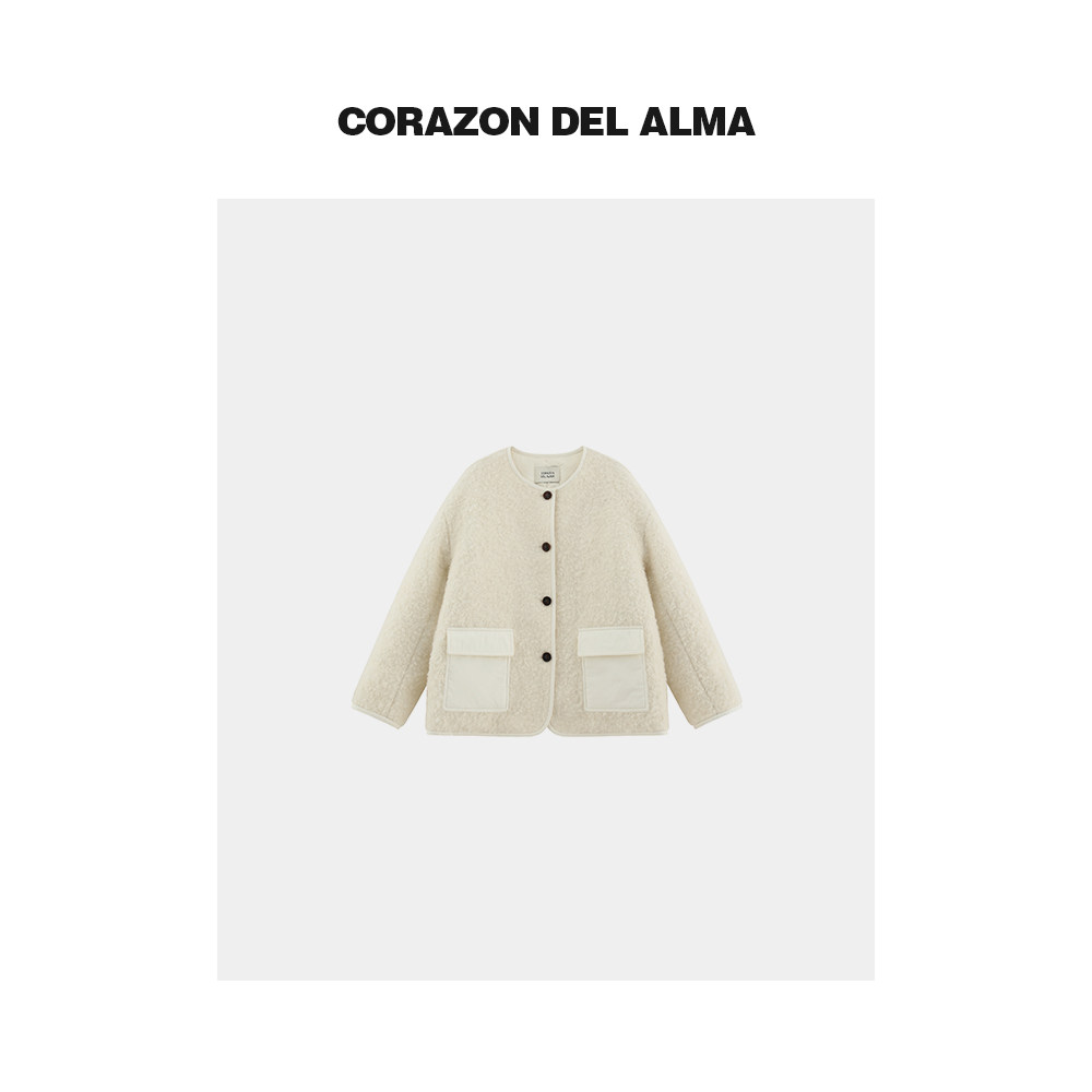 廓形圆领白鹅绒羽绒服外套