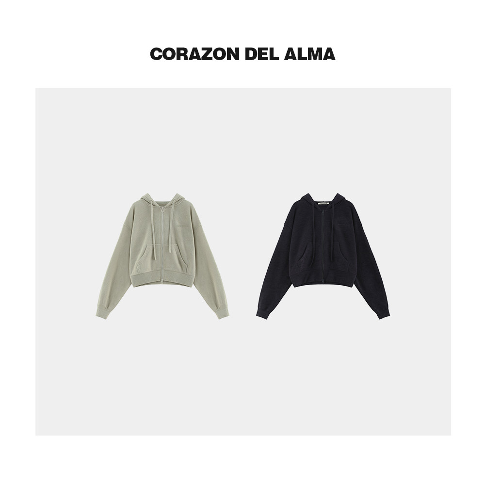 松弛感拉链连帽卫衣外套