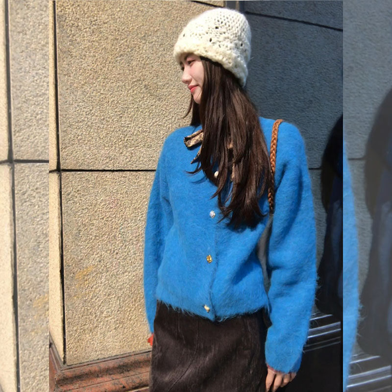 克莱因蓝软糯针织开衫2026年早春甜美风毛衣深棕色半身裙两件套女,女装/女士精品,大码套装,淘宝优惠券,粉丝福利购,淘宝优惠卷