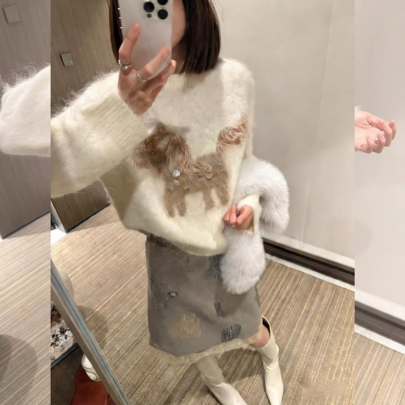 韩系ootd穿搭一整套2026春季马年限定白色亮片毛衣半身裙两件套女,女装/女士精品,大码套装,淘宝优惠券,粉丝福利购,淘宝优惠卷