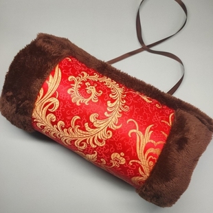 东北暖手筒手捂子保暖棉手套插手中老年人冬天防冻汉服古风手套女