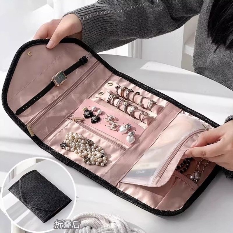 可携式首饰袋摺叠大容量项链戒指收纳包外出旅行耳针耳环饰品储物,收纳整理,首饰盒,淘宝优惠券,粉丝福利购,淘宝优惠卷
