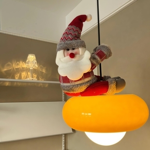 圣诞节装饰场景布置圣诞老人毛绒吊灯创意挂件公仔玩偶氛围感摆件