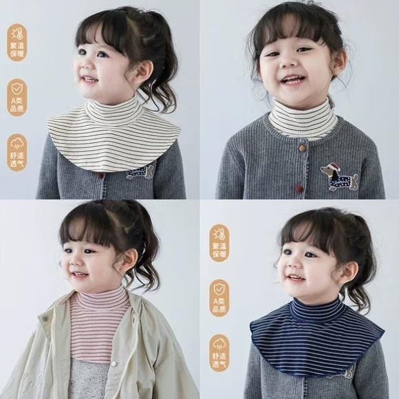 儿童围巾假领子半高领秋冬宝宝套头围脖冬季女孩防风保暖脖套女童