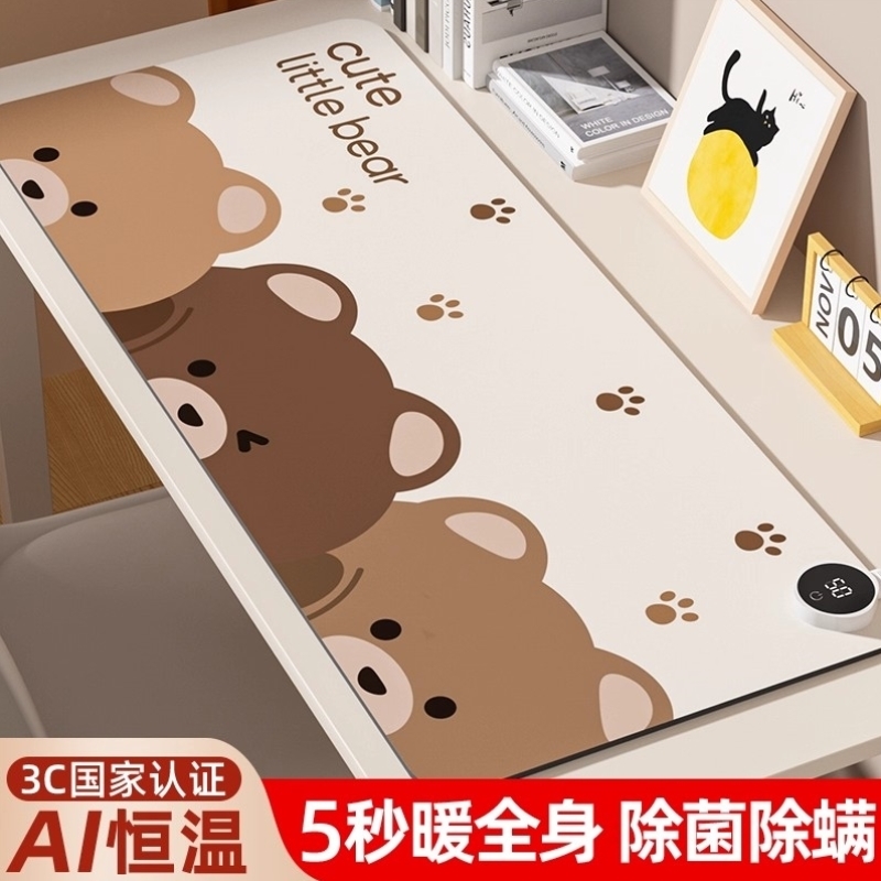 加热鼠标垫超大电发热冬天暖桌垫办公室书桌面垫学生电脑写字暖手