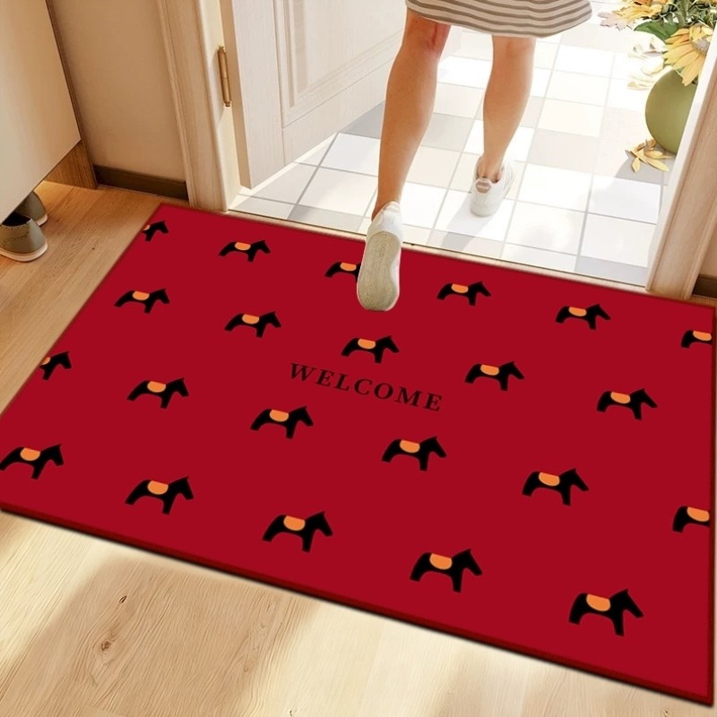 马年红色入户门地垫2025新款喜庆防滑除尘耐磨脚垫玄关大门口地毯