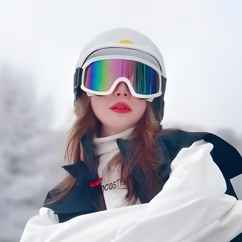滑雪镜护目镜成人儿童双层防雾滑冰墨镜男女可卡近视登山骑行装备