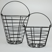 球筐 高尔夫练习场配件50粒100粒高尔夫装 金属钢丝过塑筐黑色 包邮