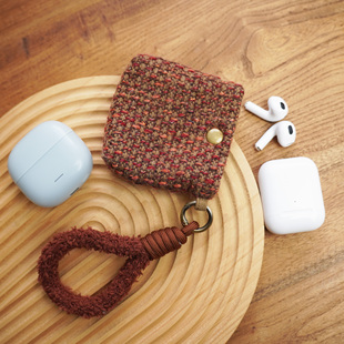 耳机包原创毛呢布艺耳机包耳机收纳包耳机保护套耳机包耳机收纳袋耳机包零钱包
