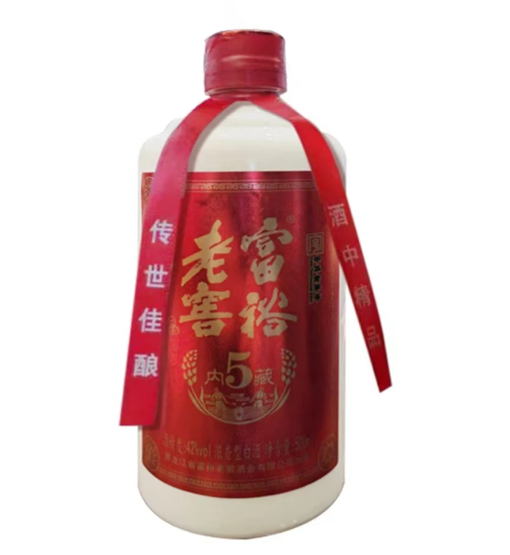 富裕老窖 内藏5白酒 浓香型42度500mL 黑龙江粮食酿造 固态法发酵