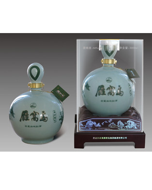 雁窝岛白酒 珍藏版地缸酒 清香型66度3升礼盒 黑龙江农垦纯粮酿造