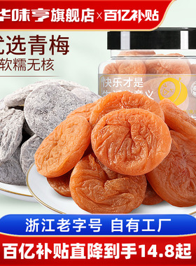 【华味亨_梅饼160g】日式/陈皮味梅子零食无核青酸话梅干果脯蜜饯