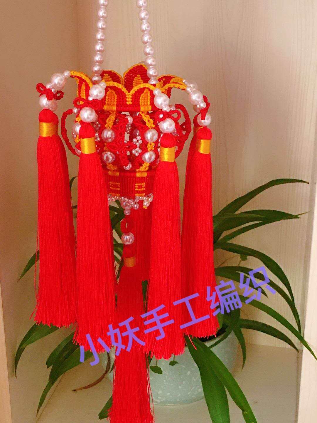 新款手工编织中国结喜庆大红灯笼挂件装饰礼品成品diy编绳材料包