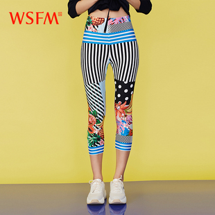 时尚 WSFM 新品 W20A8231 五色风马2020春季 波点印花七分打底裤