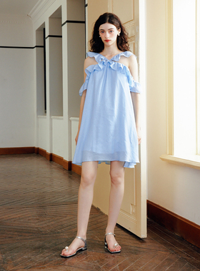 Te by frigidOrg 24早春 绿窗系列 荷叶边领褶皱肌理裙元气感纯欲