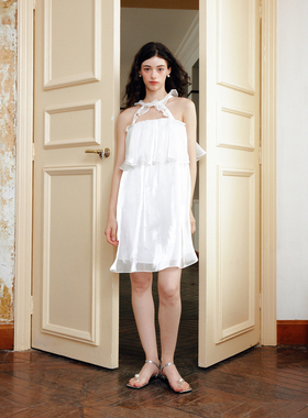 Te by frigidOrg 24早春 绿窗系列 荷叶花边双层奶油纱连衣裙仙气