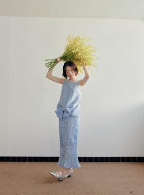 Te by frigidOrg 23早秋航海家前后可拆卸双层蝴蝶结吊带背心