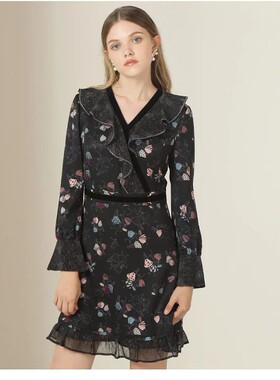 秋季新款连衣裙甜美印花高端气质款RCOW84902M17