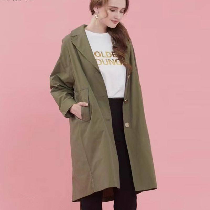依恋旗下 E系列EEJA82401A风衣中长款春秋季新款大衣女休闲外套潮