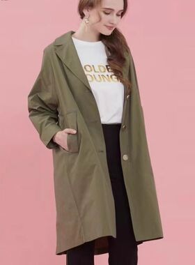 依恋旗下 E系列EEJA82401A风衣中长款春秋季新款大衣女休闲外套潮