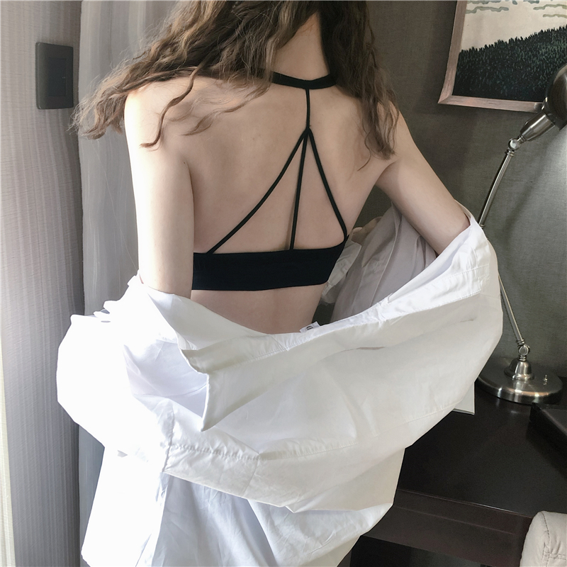 Real price back cross beautiful back girl sports underwear without steel ring small chest gathered bra