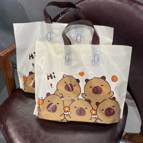 新款高档服装店手提袋子塑料包装礼品购物童装衣服鞋盒袋定制logo
