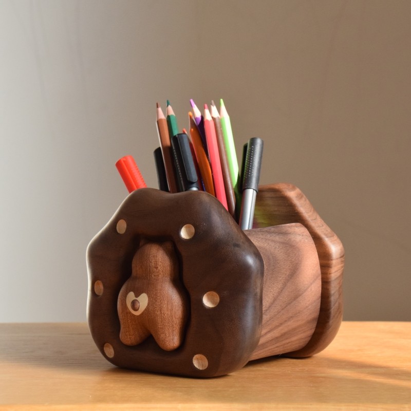 奶酪笔筒【慕物】原创 偷吃奶酪的小熊熊 笔筒化妆刷收纳盒,收纳整理,笔筒,淘宝优惠券,粉丝福利购,淘宝优惠卷