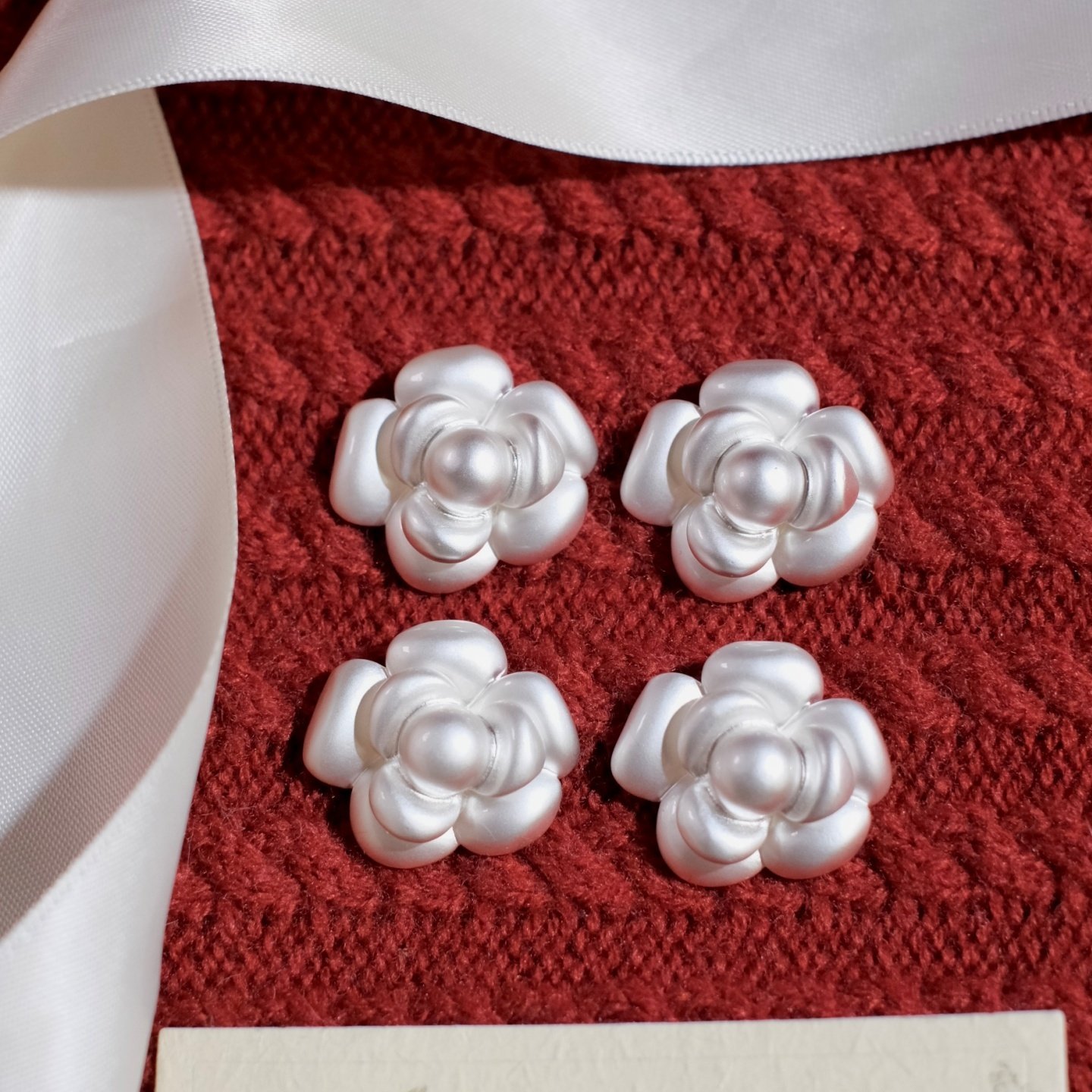 《冷调山茶》法式复古清冷感立体哑光银色立体花朵耳环耳饰耳夹女