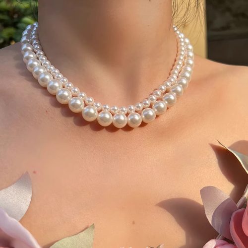 经典法式强光正圆施家珍珠项链女