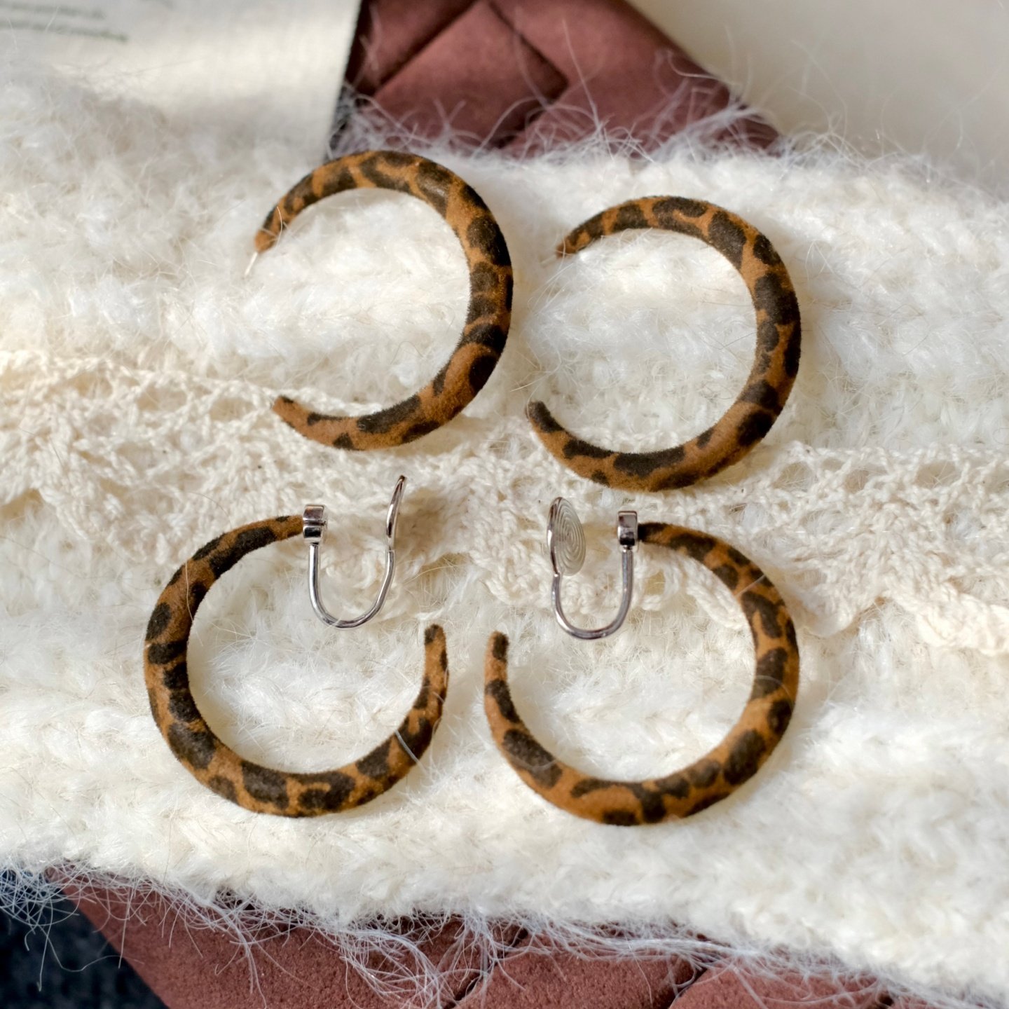 《豹子女士》复古时髦甜酷秋冬植绒豹纹C形耳圈耳环无耳洞耳夹女,饰品/流行首饰/时尚饰品新,耳钉,淘宝优惠券,粉丝福利购,淘宝优惠卷