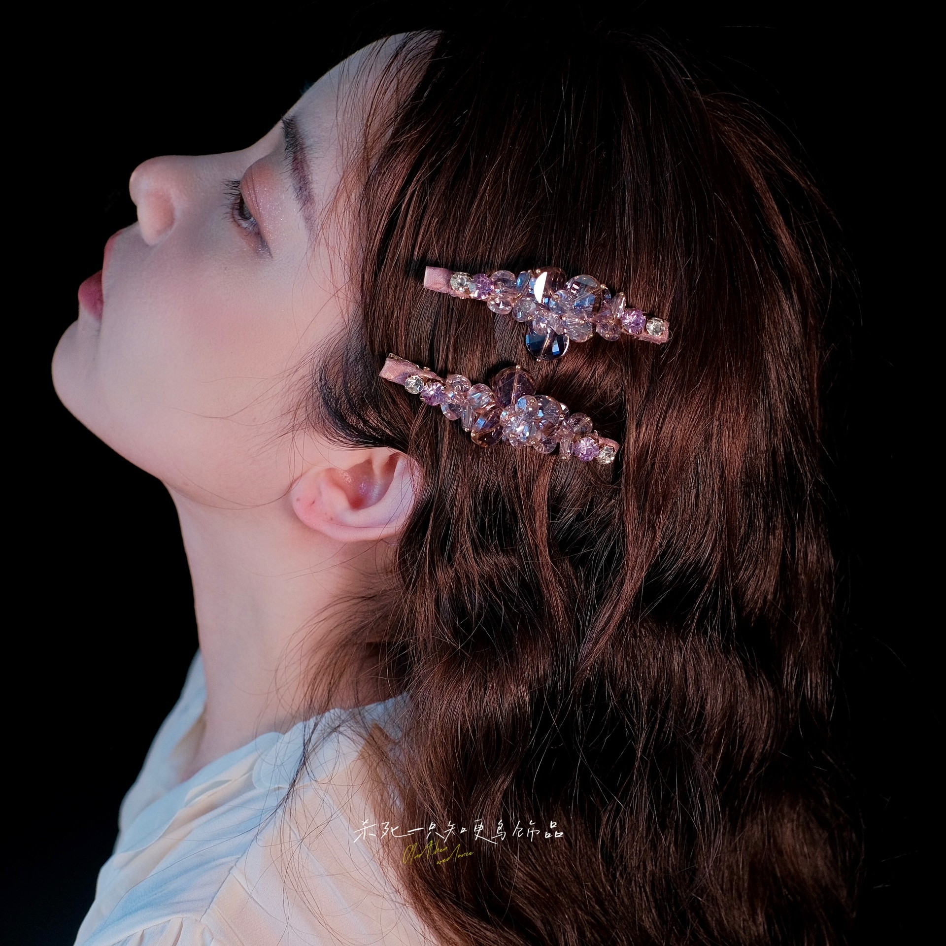 《蓬帕杜之蕊》春夏仙气氛围感超闪水晶花朵侧边发夹刘海夹发饰女