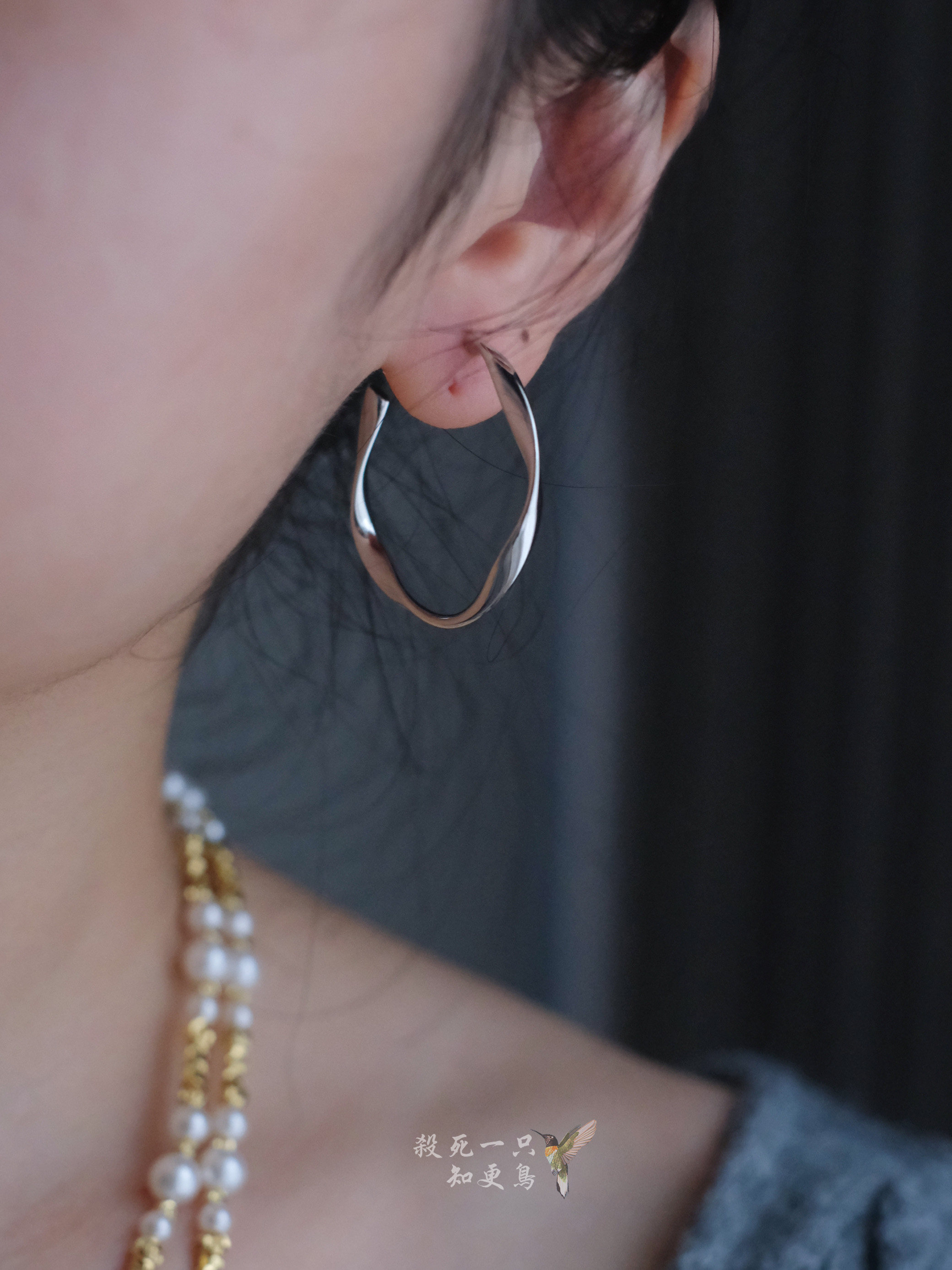 《圆舞曲》复古法式简约百搭港风日常波纹圆环耳钉蚊香盘耳夹耳圈