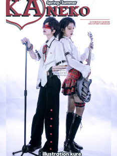 衬衫 女朋克摇滚Y2K接袖 黑白色 上衣夏衬衫 ACLUB心电图甜辣jazz短款