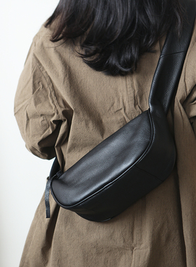 布谷森林女士真皮百搭潮质感头层牛皮小众单肩斜挎包软皮包B507