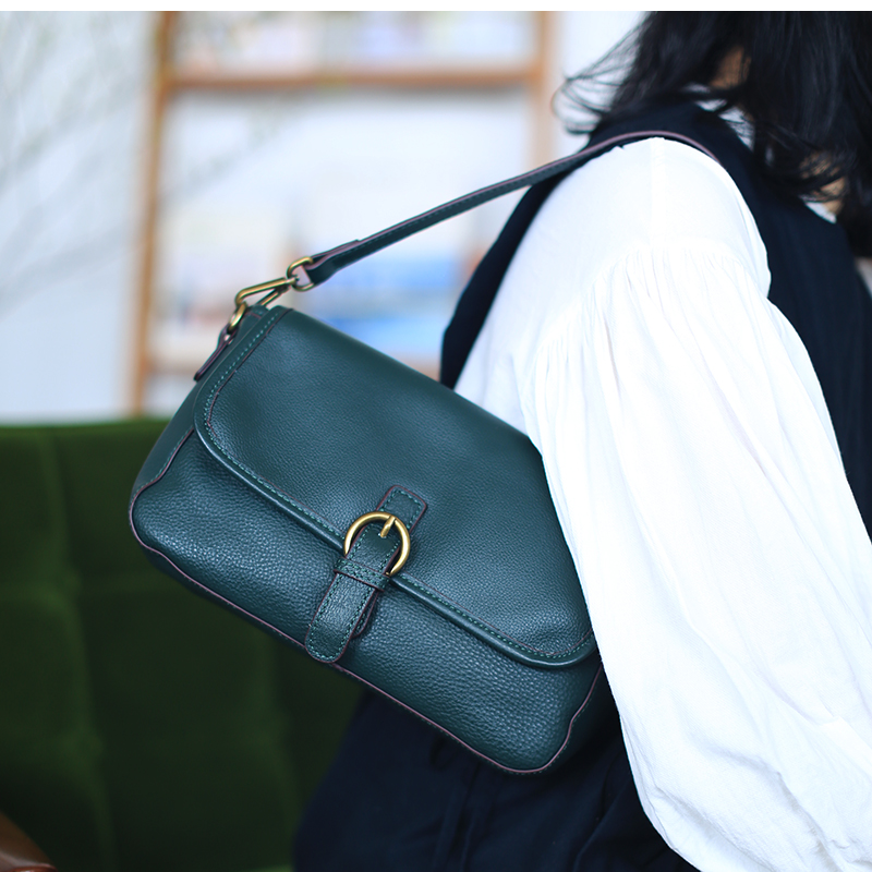 布谷森林单肩斜挎包头层牛皮