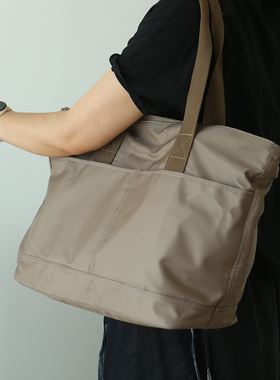 布谷森林女士大容量托特包尼龙布简约妈咪包单肩手提包购物袋B590