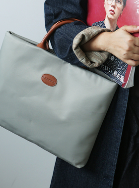 布谷森林女士手3包大容量尼龙布配真皮商务简约电脑包文件包B588