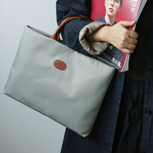 布谷森林女士手3包大容量尼龙布配真皮商务简约电脑包文件包B588