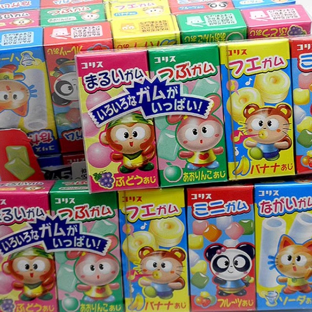 日本进口可利斯五宝吹波珠什锦迷你泡口香糖儿童零食品10排整组
